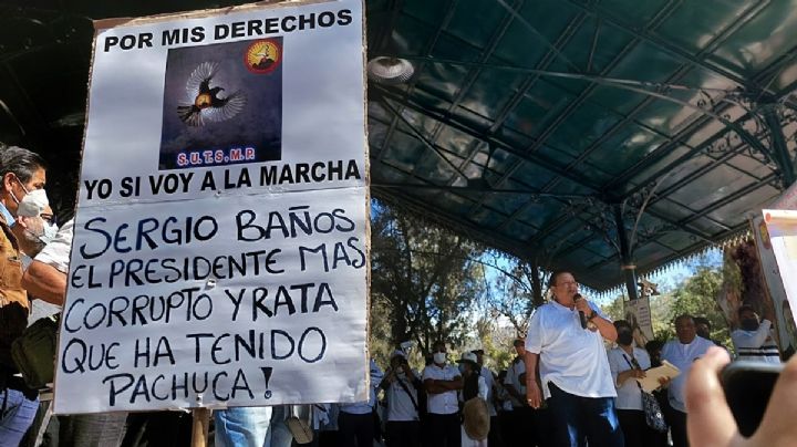 Sindicalizados de Pachuca cancelan marcha; protestaron en Parque Hidalgo