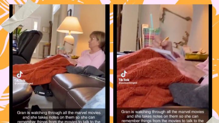 Abuelita hace anotaciones de las películas de Marvel, quiere entender a sus nietos