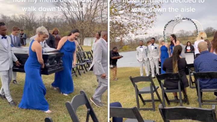 Video: Hombre llega en ataúd a su boda y esta fue la reacción de los invitados