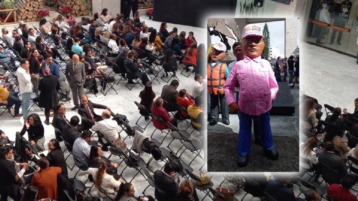 Entre piñatas y porras, Cisneros da comparecencia en Congreso