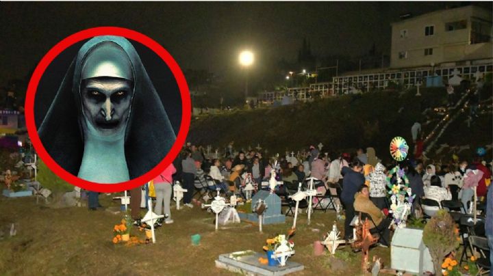 ¿Te atreverías a ver la película “La Monja” en un panteón y de noche? En Atizapán lo hicieron