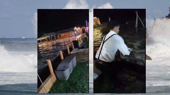 VIDEO: Marejada sorprende a invitados de fiesta en playa Chachalacas