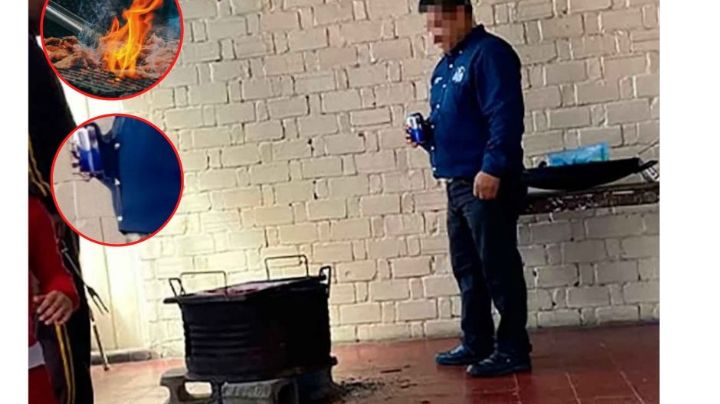 Reprueban a director de primaria por hacer una carnita asada en salón de clases
