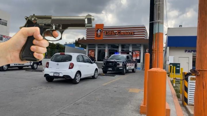 Fingen ser clientes, sacan armas y asaltan  Little Caesars de Mineral de la Reforma