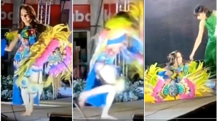 VIDEO: Concursante de certamen de belleza se electrocuta en pleno escenario en Michoacán