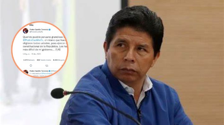 “Mocos y babas de la derecha golpista”, acusa Pedro Castillo en Perú vía Twitter