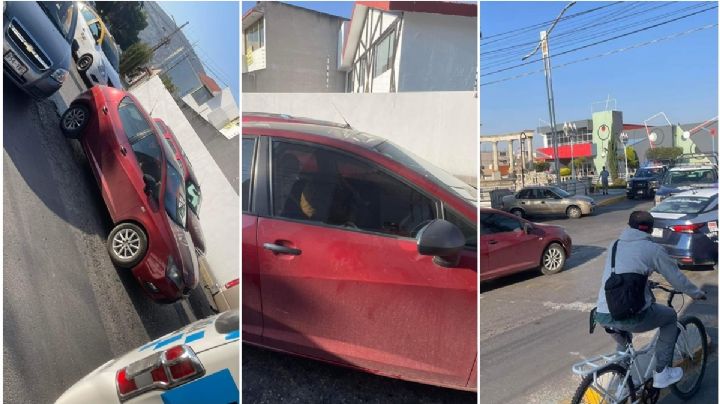 Bien amanecido, conductor ebrio se duerme en pleno semáforo de Pachuca | FOTOS