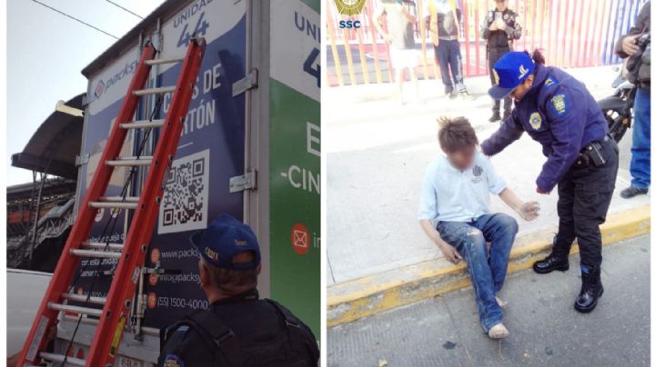 Hallan hombre desnudo que viajaba sobre la caja de un camión de carga