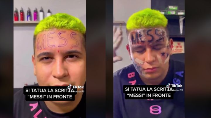VIDEO: Se tatuó Messi en la frente, Dios en la mejilla derecha y 3 estrellas en izquierda