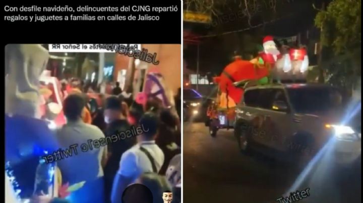 CJNG: presuntos miembros del grupo criminal desfilan y “regalan” juguetes en Jalisco