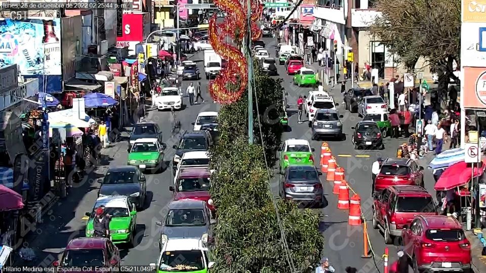 Así captan las cámaras de C-4 el flujo vehicular en el bulevar Hilario Medina, a la altura de la Central Camionera y Zona Piel.