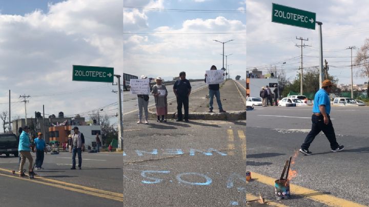 Familiares de menor desaparecida bloquean carretera Toluca-Naucalpan