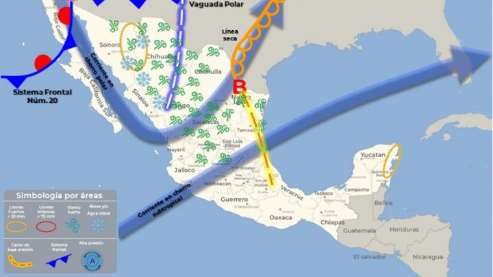 Clima en México: Frente frío número 20 provocará lluvias