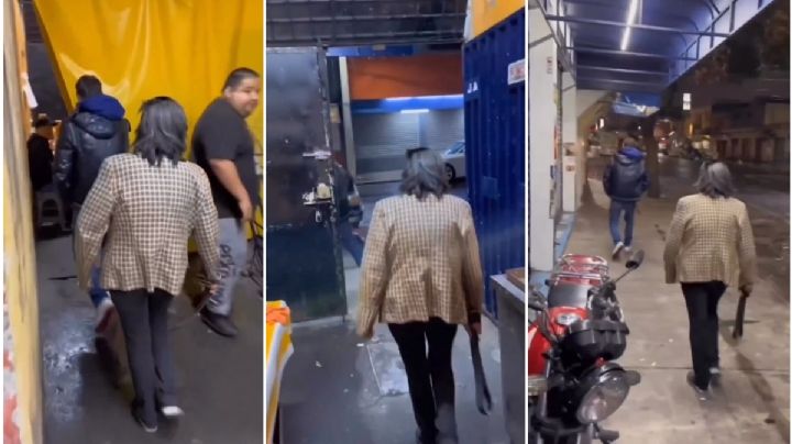 VIDEO: A cinturonazos madre saca a su hijo de puesto de micheladas