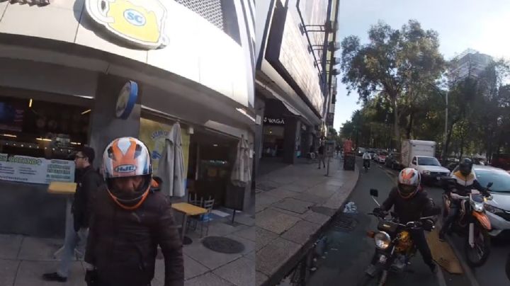 VIDEO: Repartidor de comida rápida invade carril ciclista  y termina en bronca