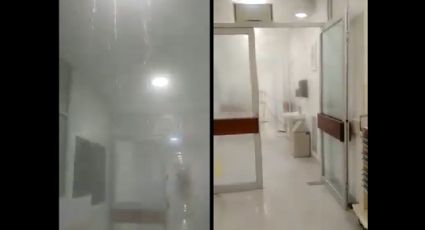 VIDEO | Tras inaugurarse, hospital de Perote sufre fuga de agua