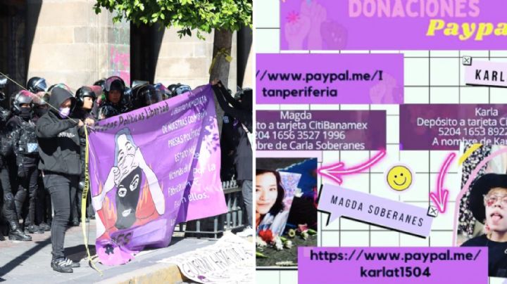 Feministas se manifestaron en el Zócalo de la CDMX; piden liberación de dos compañeras