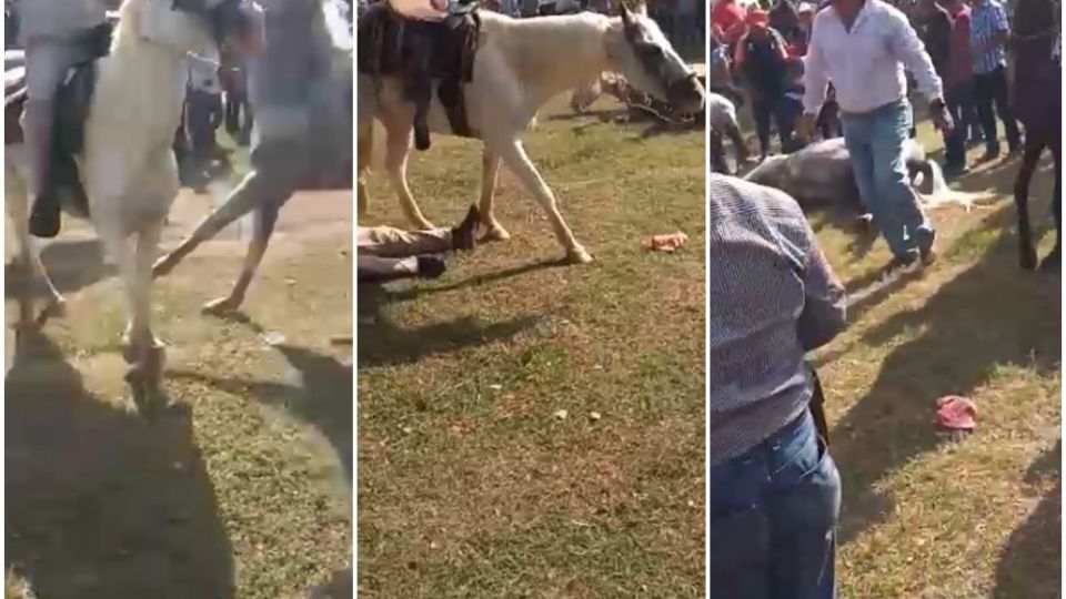 El jinete y el caballo que participaba en la carrera, también cayeron y rodaron por el suelo, pero solo sufrieron del fuerte golpe, sin más consecuencias que lamentar.