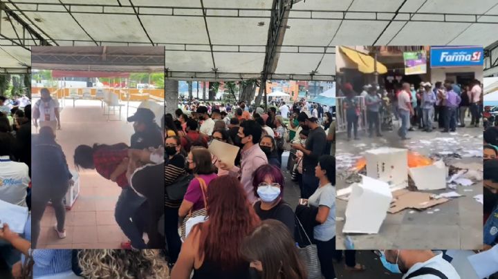 Elección de Morena en Veracruz: peleas, detenciones y quema de urnas