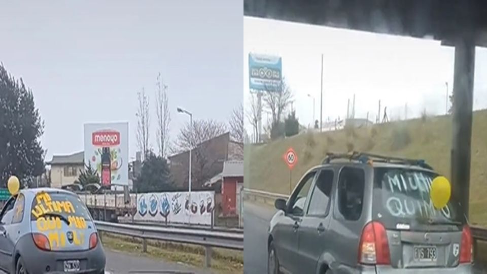 Los autos estaban adornados con globos amarillos y tenían letreros en los vidrios traseros con la leyenda: “Mi última quimio”.