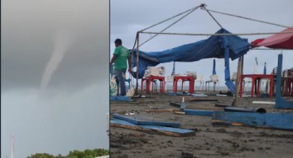 VIDEO: ¡Impresionante! Tromba azota playas de Veracruz