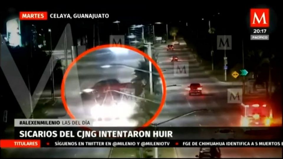 Las cámaras del C5i nunca perdieron de vista la camioneta roja en la que trataban de escapar los tres sicarios que fueron finamente detenidos en Celaya.