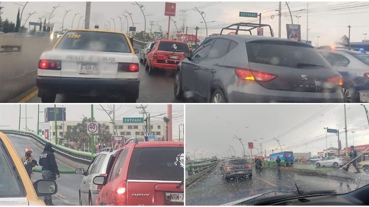 FOTOS | Luego de varios choques, se vence luminaria en Supervía Colosio