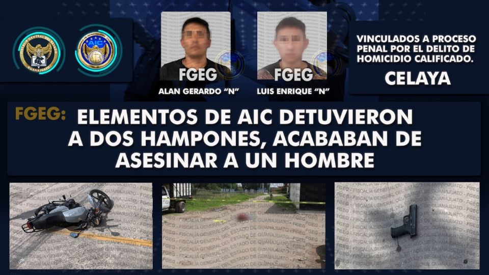 Alan Gerardo y Luis Enrique fueron atrapados minutos después de haber asesinado a un hombre en la colonia Geovillas de los Sauces.