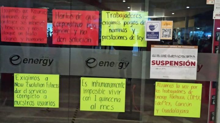 “Imposible vivir con una quincena al mes”, trabajadores de gimnasio exigen pago