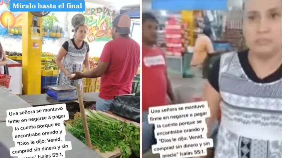 La discusión entre la mujer y el vendedor se extendió por varios minutos hasta que finalmente logró llevarse la bolsa de comida sin pagar un solo centavo