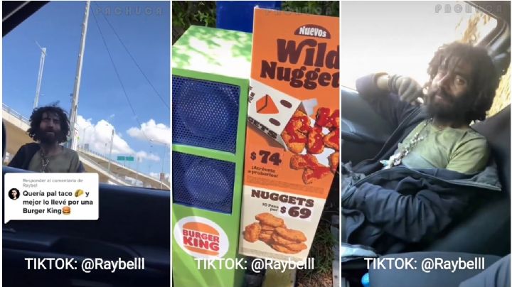 VIDEO | Tiktoker invita hamburguesa a hombre en situación de calle