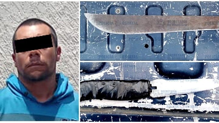 VIDEO: Con un machete, hombre toma rehenes en el Oxxo en el Edomex