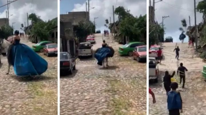 VIDEO: “¡Y se marchó!”… caballo “se da a la fuga” con todo y quinceañera