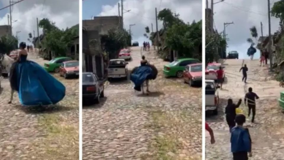 La joven quinceañera posaba para una sesión de fotos cuando el caballo decidió emprender carrera a toda velocidad