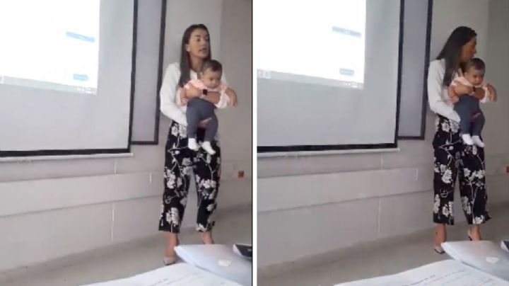Video: Maestra cuida a bebé en clase para que alumna ponga atención