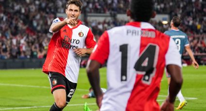 Santiago Giménez brilla en Feyenoord; es líder de goleo en Europa League