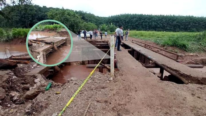 Colapsa puente en Uxpanapa tras crecidas de ríos en Veracruz