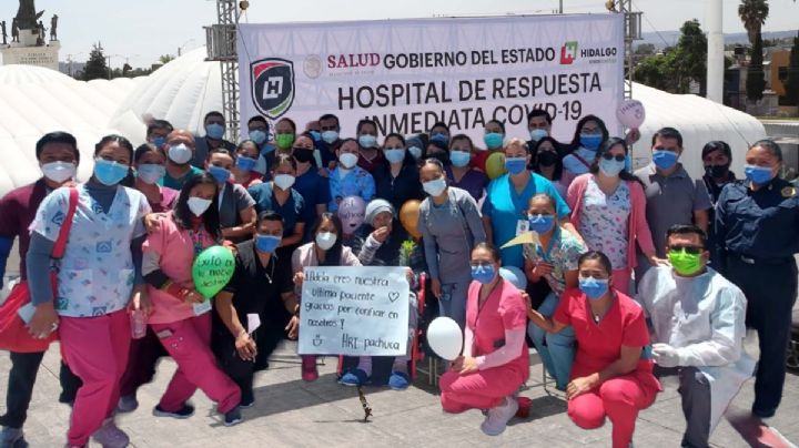 Cierra Hospital Inflable Pachuca, dan de alta a última paciente covid-19