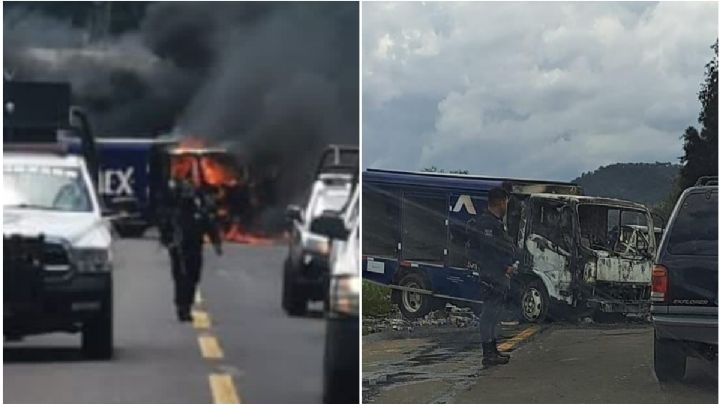 VIDEO: Normalistas roban y queman camionetas repartidoras en Michoacán