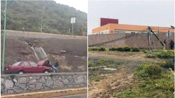 VIDEO | Así la mañana en Pachuca: carambola y postes caídos