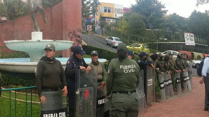 Por marcha del 28S, SSP "blinda" Xalapa con policías