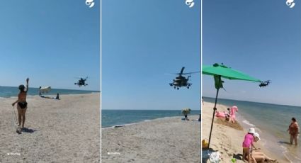 VIDEO:Guerra Rusia vs Ucrania: pánico en la playa por helicópteros de Putin