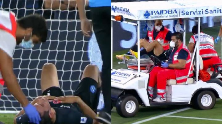 Chucky Lozano sale en camilla; así fue el escalofriante choque de cabezas que sufrió