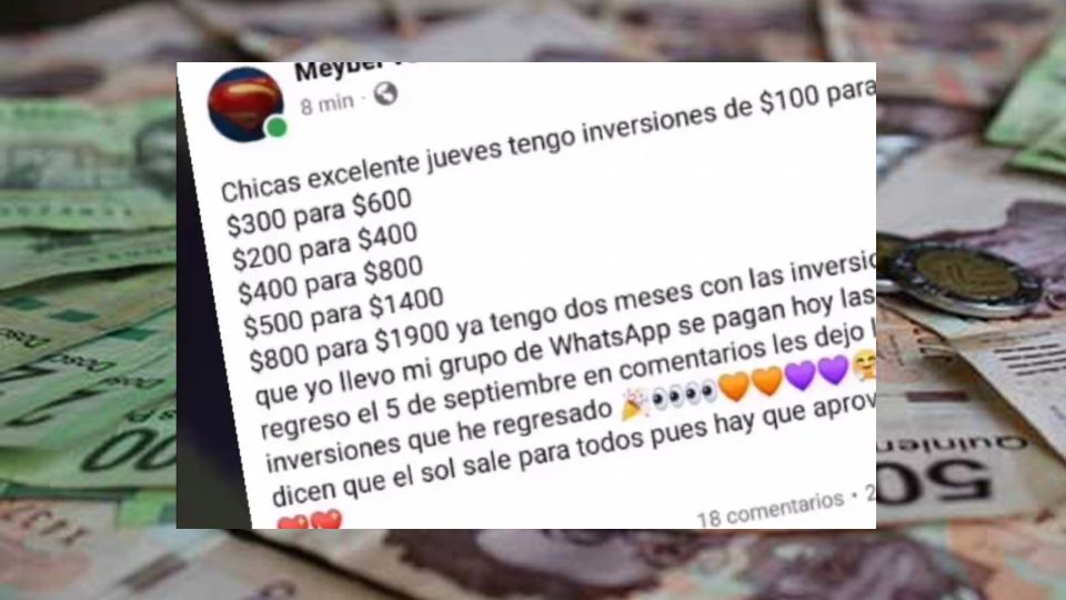 Usuarias de facebook denunciaron a una mujer de nombre Maybel, quien habría usado un esquema de supuestas inversiones para robar