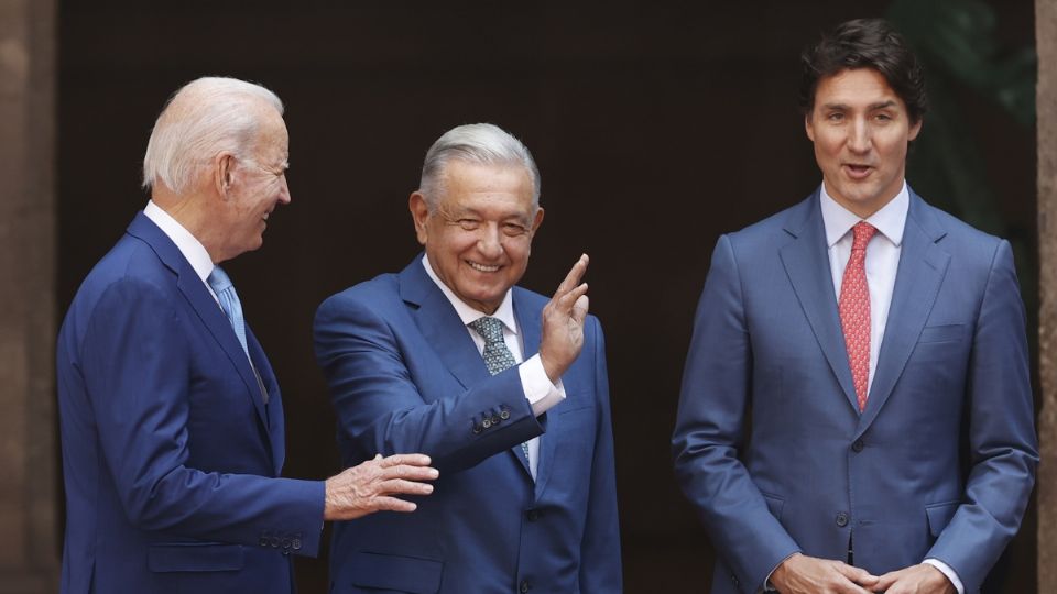 Biden, AMLO y Trudeau, en Palacio Nacional