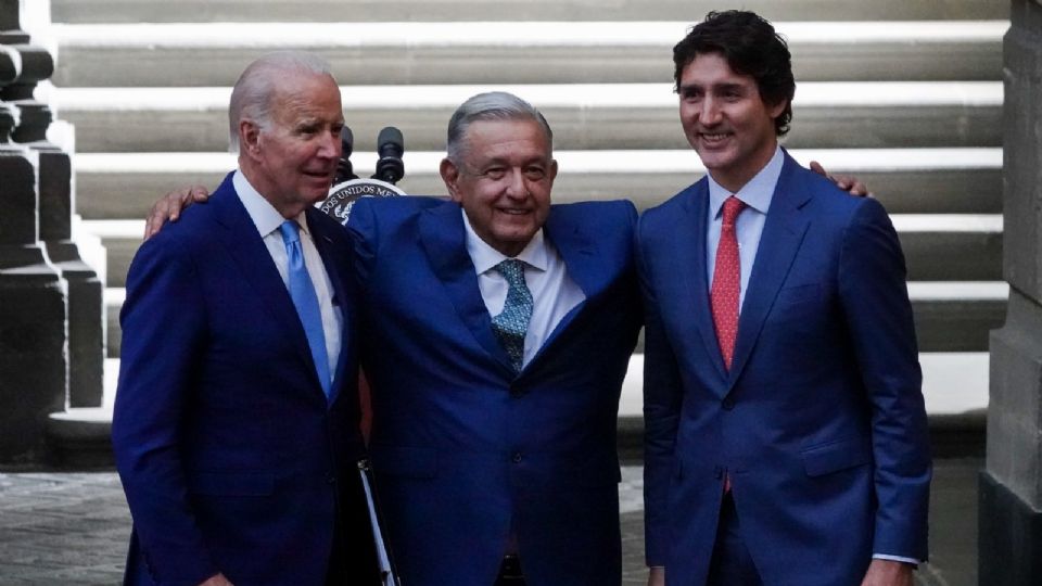 Biden, AMLO y Trudeau al finalizar la Cumbre