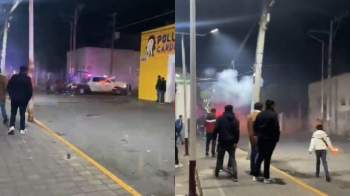 VIDEO: Corren a policías con cohetes en Huejotzingo