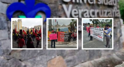 Trabajadores de la UV se manifiestan en Veracruz, piden aumento