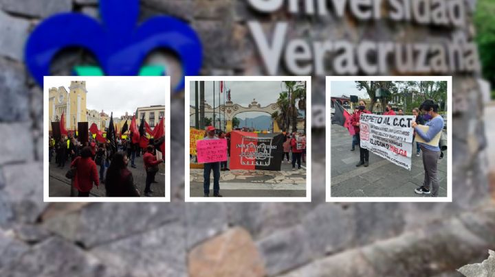 Trabajadores de la UV se manifiestan en Veracruz, piden aumento