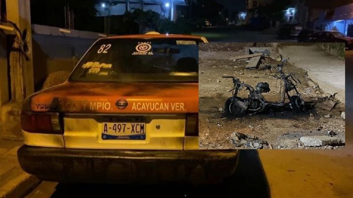 Con bombas molotov, incendian vehículos en Acayucan durante la noche